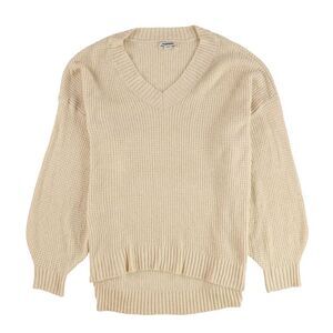 American Eagle Womens Waffle Knit Pullover Sweater, Orange, M, DM